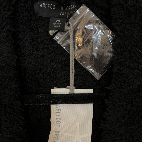 New! Barefoot Dreams Cozychic Boardwalk Black Cardigan XS - Picture 7 of 8